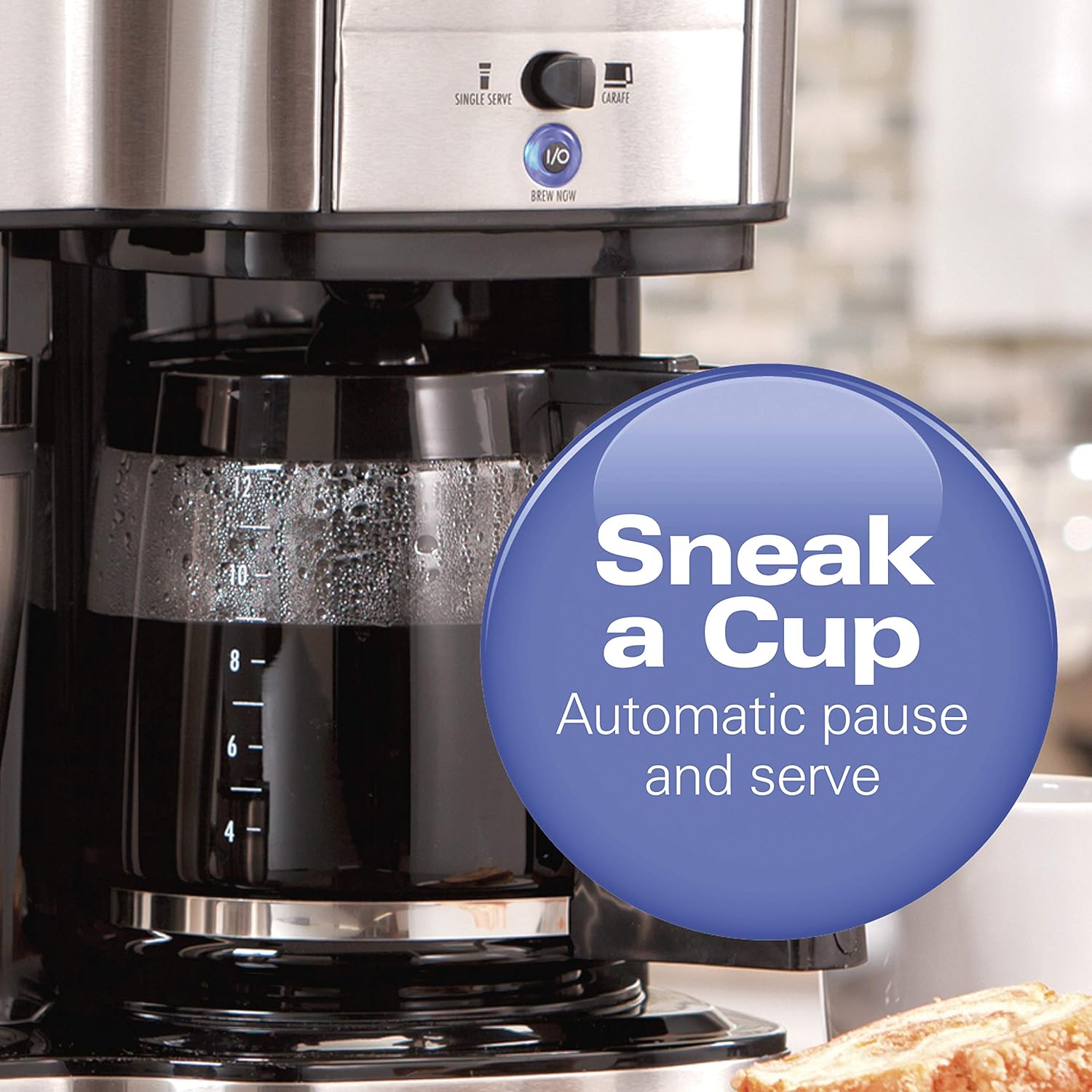 Hamilton Beach 2-Way Brewer Coffee Maker, Single-Serve and 12-Cup Pot, Stainless Steel (49980A), Carafe: Single Serve Brewing Machines: Kitchen & Dining