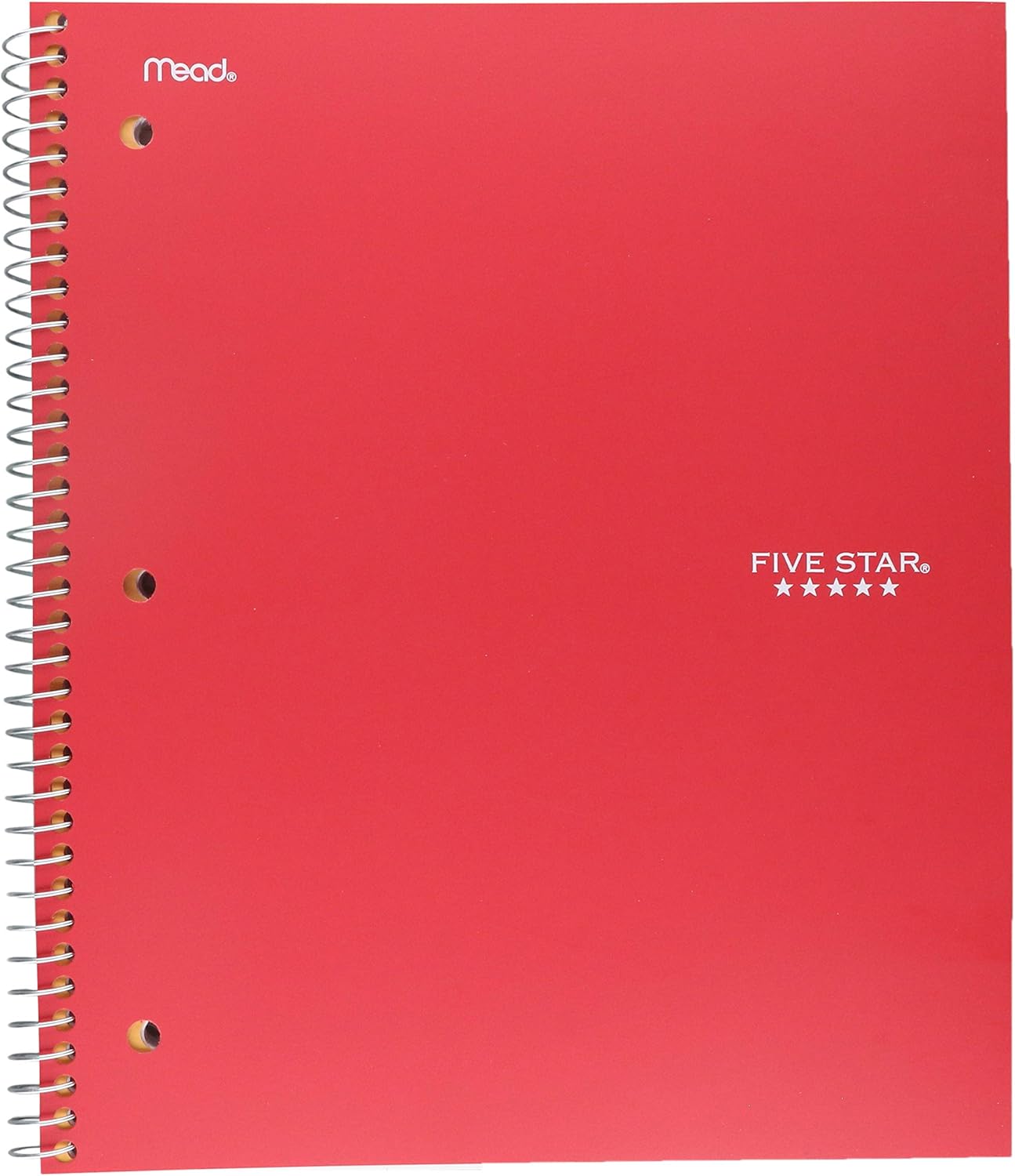 Five Star Spiral College Ruled Notebook, 1 Subject, Wired Note Book with Pockets, 100 Sheets (6 pack) : Office Products