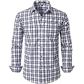 JEMITOP Men's Transitional Weather Slim Fit Long Sleeve Button Down Shirt Business Casual Dress Shirts with Pocket