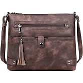 FADEON Large Crossbody Bag for Women, Waterproof Leather Purses for Women | Shoulder Handbag Fits 11 in iPad, Multi-Pockets, Faux Leather Cross Body Bags, Adjustable Strap, Daily Casual Travel Work