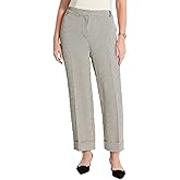 Anne Klein Women's Houndstooth Cropped Cuff Pant
