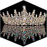 TOBATOBA AB Gold Crown for Women Wedding Tiara for Bride Queen Crown Crystal Tiaras and Crowns for Women Royal Princess Quinceanera Headpieces for Birthday Prom Pageant Halloween Cosplay Accessories