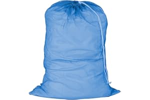 Honey-Can-Do LBG-01161 Mesh Laundry Bag with Drawstring, Blue, 24-inches L x 36-Inches H