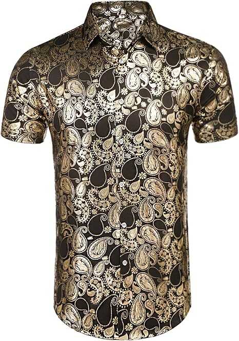 mens slim fit paisley shirt
