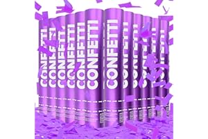 ZZPAKUE Confetti Cannon 12Pack Purple Biodegradable Cannon Poopers 12Inch Purple Party Poppers Confetti Cannon for Celebrate Wedding Birthday Graduation Baby Shower Christmas New Year