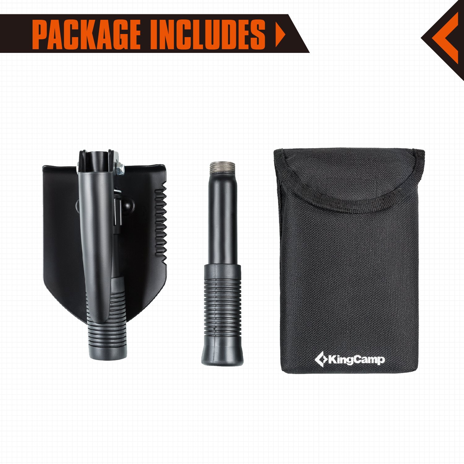 KingCamp Multifunction Portable Outdoor Folding Shovel for Hiking Hunting Fishing Gardening (Mini Folding Shovel)