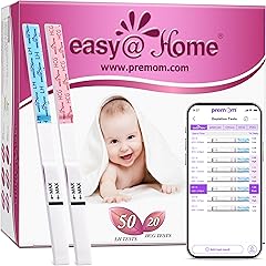 Easy@Home 50 Ovulation Test Strips and 20 Pregnancy Test Strips Combo Kit, (50 LH + 20 HCG)-Package May Vary