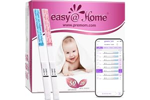 Easy@Home 50 Ovulation Test Strips and 20 Pregnancy Test Strips Combo Kit | Ovulation and Pregnancy Test Strips, 50 LH Tests + 20 hCG Tests, Daily Ovulation Tracking, Package May Vary