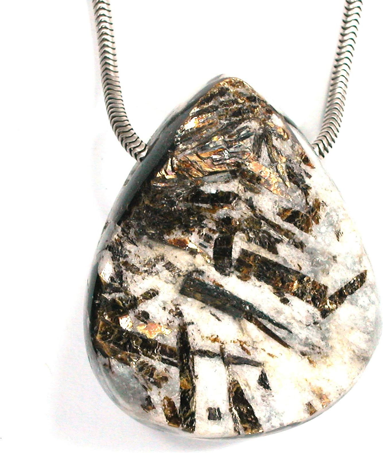 DVH Astrophyllite Natural Surface Bead Druzy Fireworks Stone 40x32x13mm (2380)