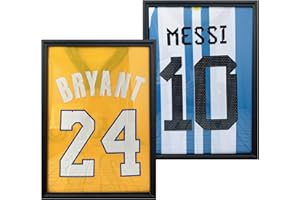 TRLRY 2 Pack Jersey Frame Display Case,Jersey Shadow Box,Sports Jersey Display Frame with Pine Wood for Hockey Soccer Basketball Baseball Shirts