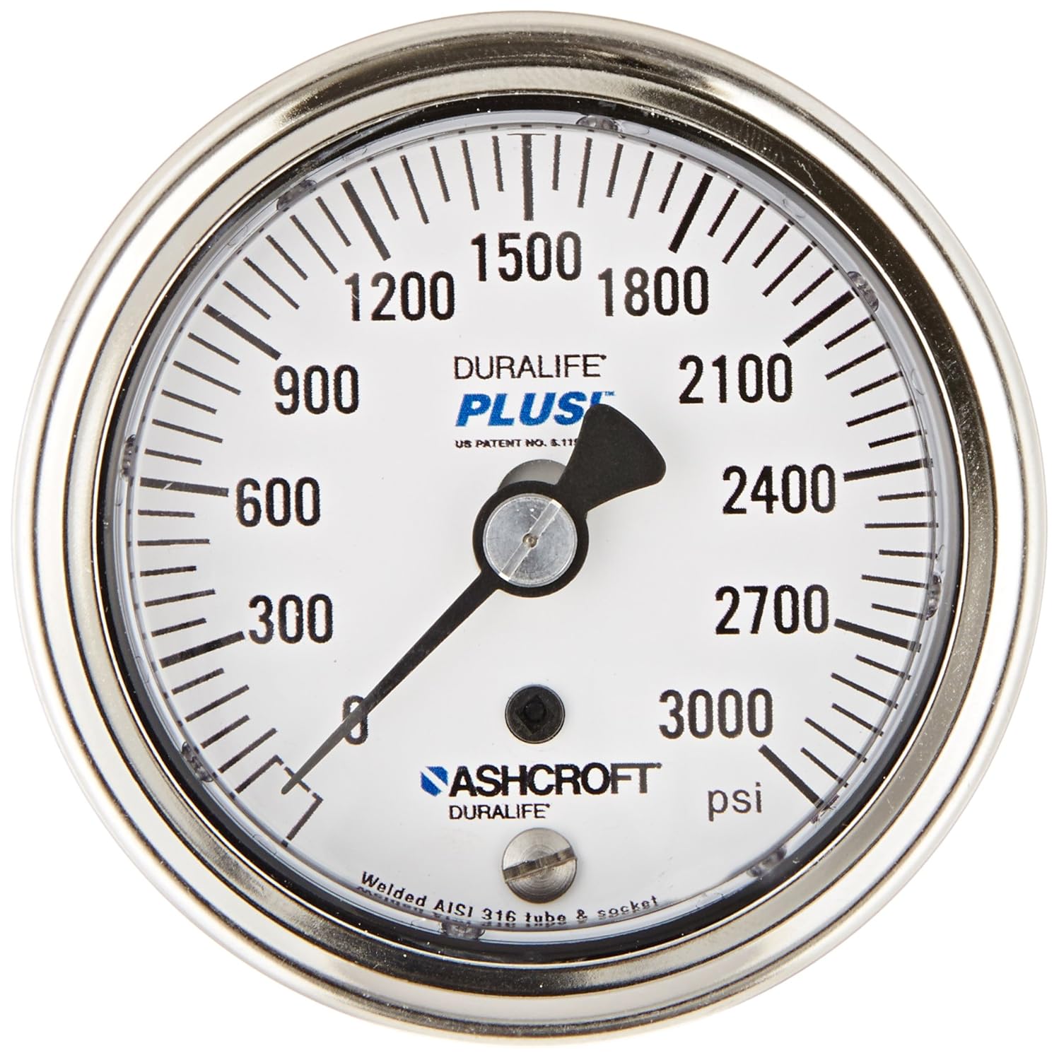 Ashcroft Duralife Type 1009SW Stainless Steel Plus Performance Pressure ...
