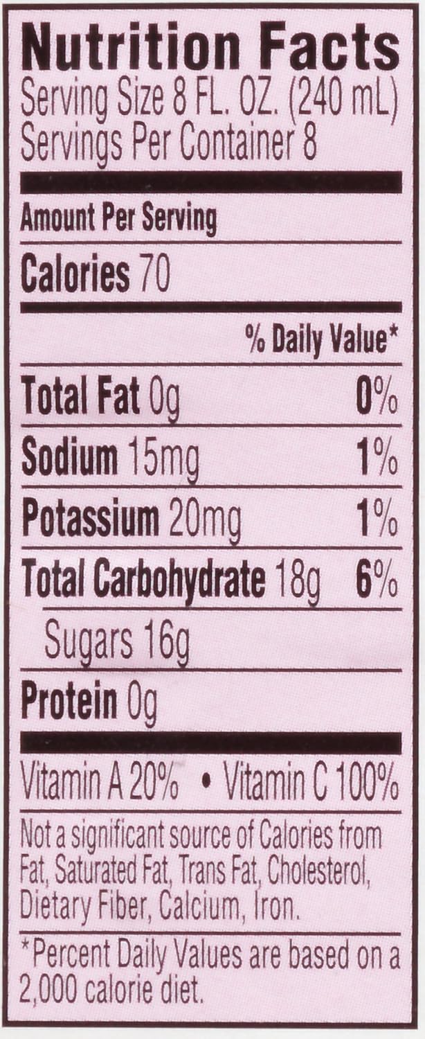 v8 splash nutrition facts
