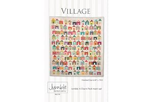 Village - Jumble: A Charm Pack mash-up! Quilt Pattern from Miss Rosie's Quilt Co. 69" x 75.5" - RQC701