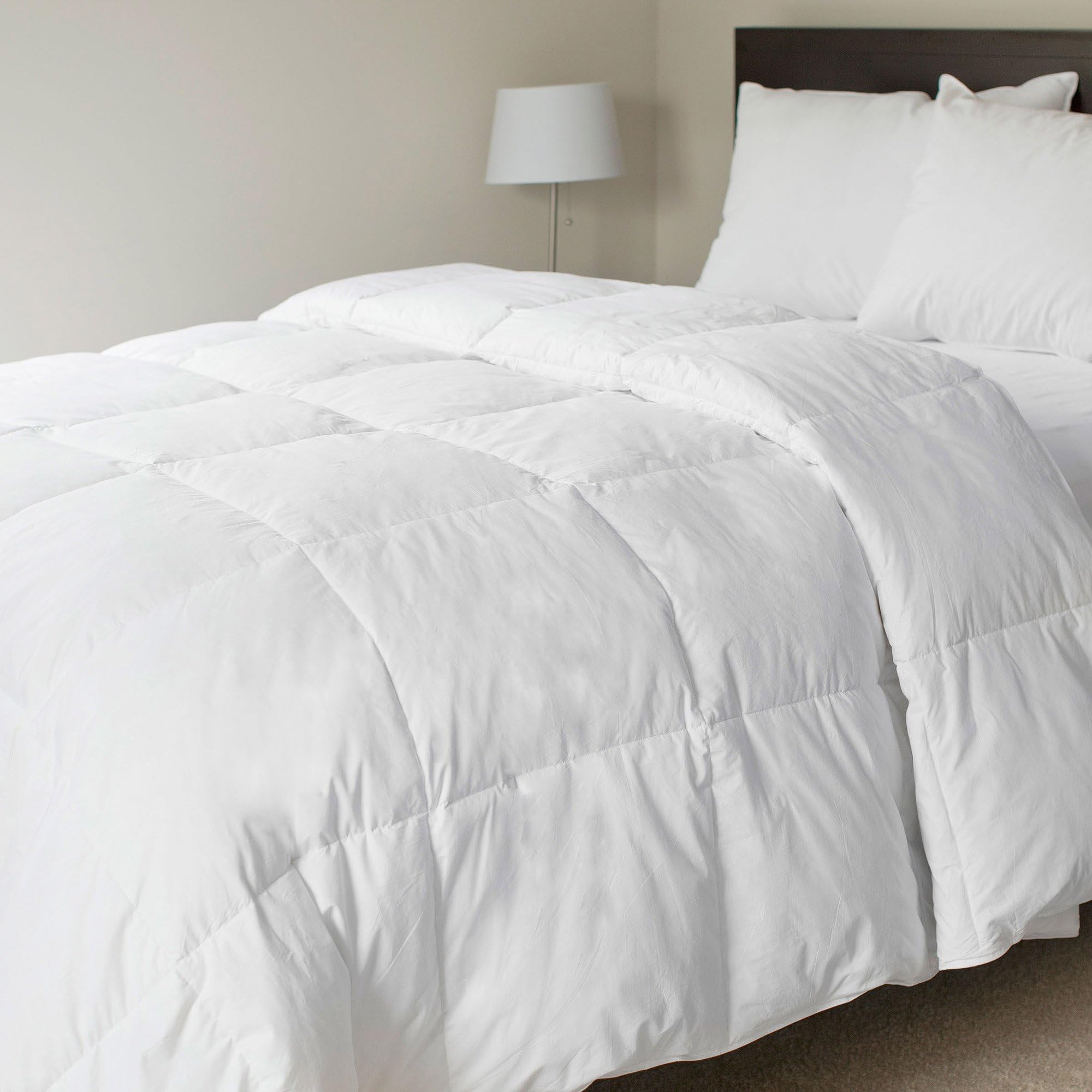 Linen Shoppe Elegant Quality 500 GSM 100% Organic Cotton 600TC Comforter Cozy Ultra-Soft Fluffy Italian Finish Luxury Feel Quilt Box Stitched Comforter (King/Cal-king,White)