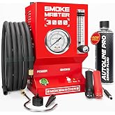 AutoLine Pro *2025 NEW Model* Automotive High Volume Smoke Machine - EVAP Leak Detector with Built-in Air Compressor - Model 3000E &ndash; EVAP Vacuum Exhaust Smoke Detector Tools Kit - Red