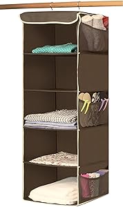 Simple Houseware 5 Shelves Hanging Closet Organizer, Bronze