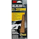 3M Auto Advanced Sandpaper, 40, 80, 120 Assorted Grits, 3 2/3 in x 9 in, 5 Sheets