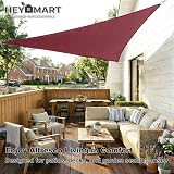 HEYOMART 3x3x3m Sun Shade Sail Waterproof Triangle Canopy Red 98% UV view 2
