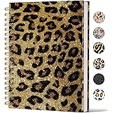 Lacama LacamaLeopard Print Gifts for Women Cheetah Print Gifts Notebook Journal，Christmas Gift, A5 160 Pages Preppy Hardcover Notebooks，Preppy School Stuff