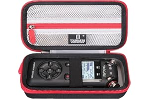 Tourmate Hard Case for DR-05/DR-05X/DR-05XP/DR-07X Stereo Handheld Digital Audio Recorder - Travel Box for Xvive XV1-R Recorder(Box for Sale) (Black & Red)