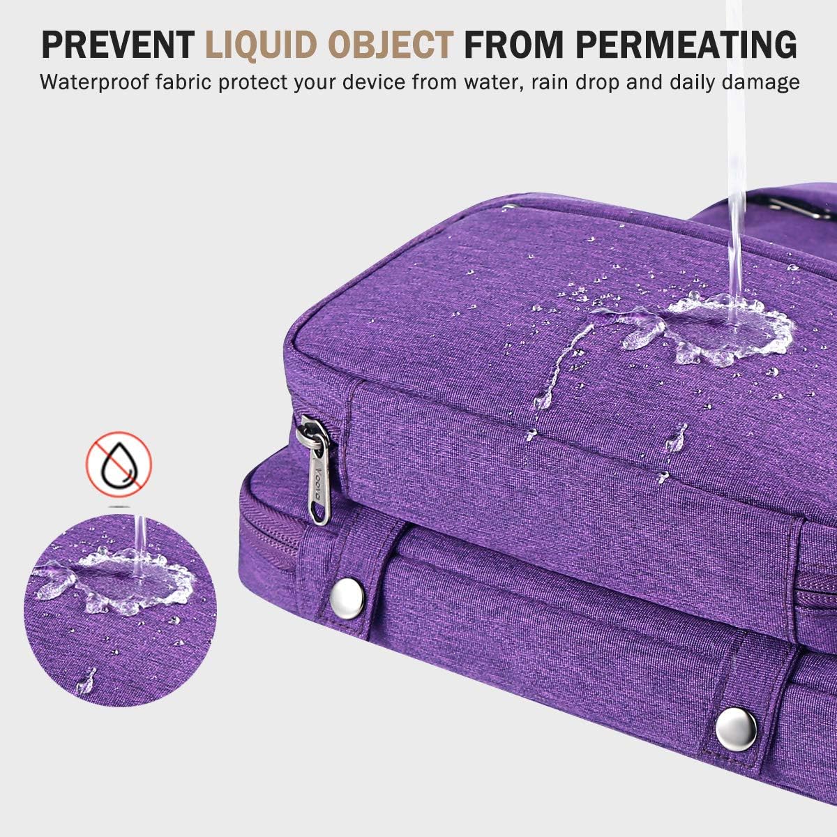 Voova Laptop Sleeve Case 13 13.3 14 Inch with Detachable Accessories Organiser Pouch,360° Protective Computer Bag Cover for MacBook Air 13 M1/M2 2020-2022,MacBook Pro 13/14,Chromebook 14,Purple - Image 5