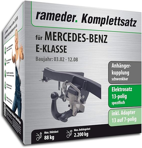 Rameder Komplettsatz, Anhängerkupplung schwenkbar + 13pol Elektrik für Mercedes-Benz E-KLASSE (113652-04874-1)