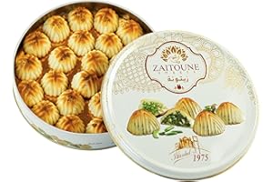 Zaitoune Sweets Pistachio Maamoul - Authentic Middle Eastern Pastry Cookie Filled with Premium Pistachios, Handcrafted Nawashef, Perfect for Sharing and Gifting, 500g