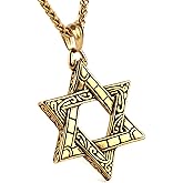 HZMAN Magen Star of David Pendant Necklace Women Men Chain Silver Stainless Steel Israel Necklace