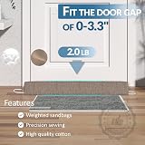 HIZH Heavy Under Door Draft Excluder 35.4 in Gray with Pull Ring view 4