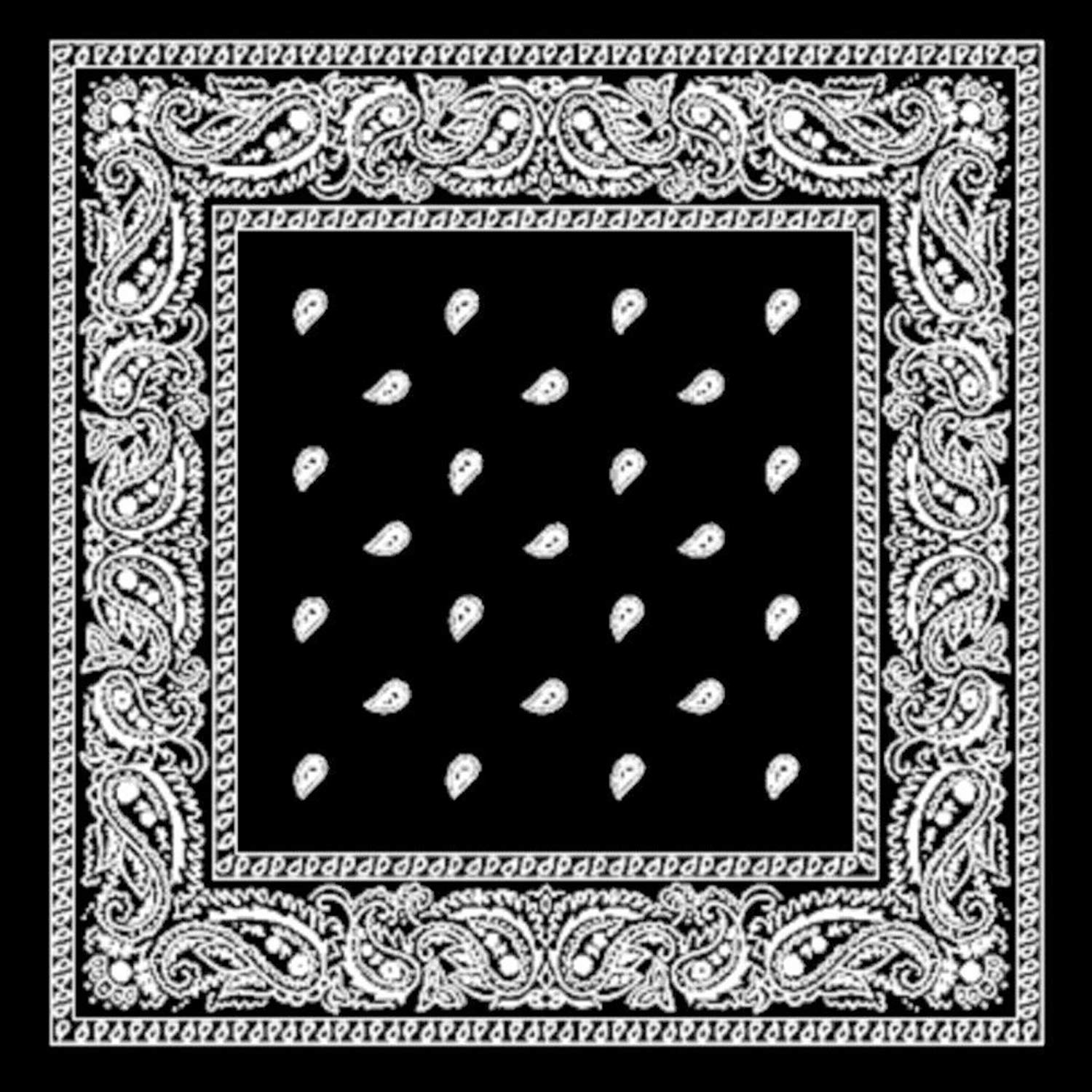 WedDecor Bandana Cotton Unisex Head Scarf Wide Headband Lightweight, Breathable Fashion Accessory for Riding, Hiking, Fishing, Cycling, Outdoor Activities, Black, 54cm