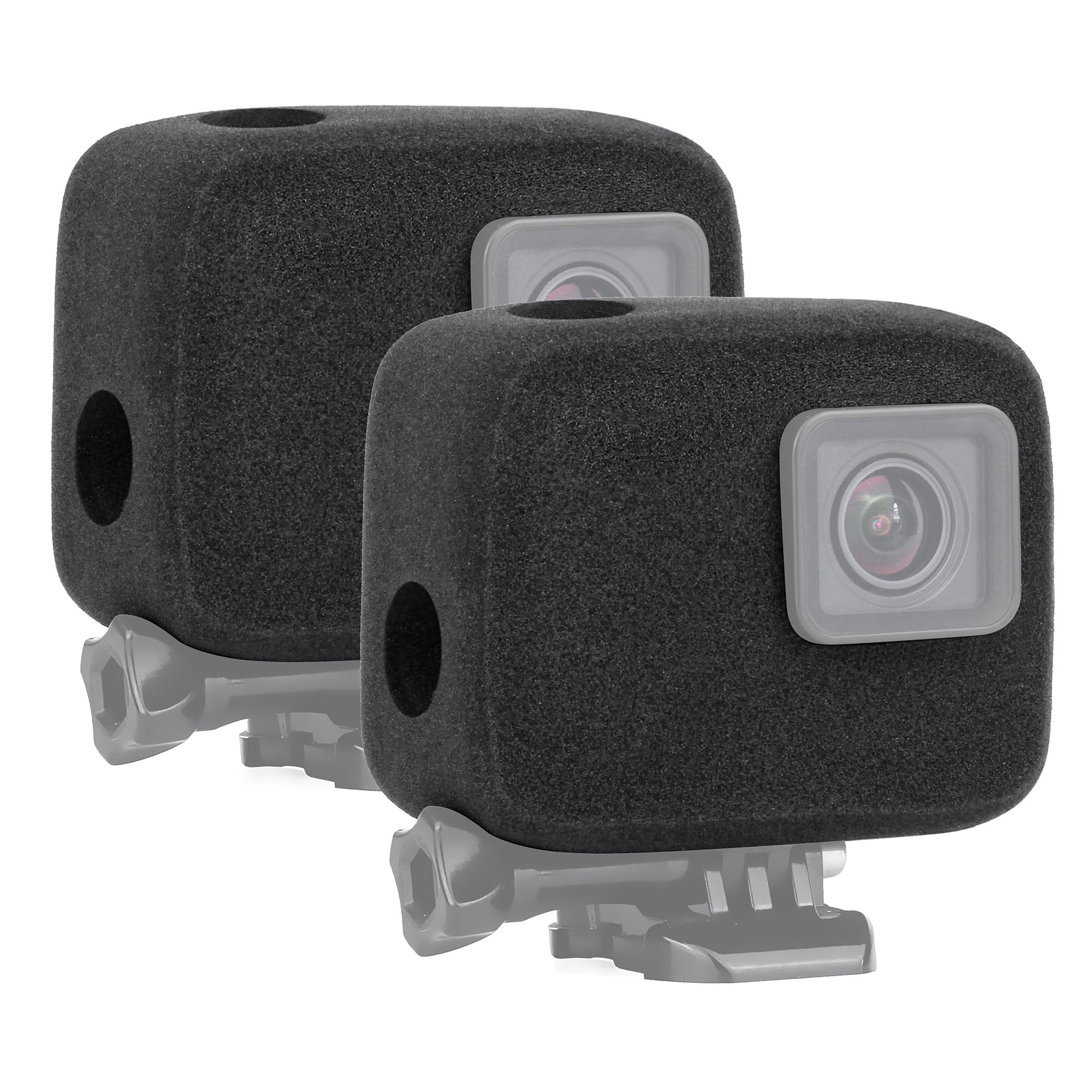 SOONSUN 2-Pack Windslayer Cover for GoPro Hero 5/6/7 Black, White, Silver & Hero (2018), Wind Noise Reduction Foam Muff for Housing Frame Case Accessory
