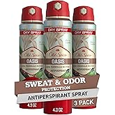 Old Spice Dry Spray Antiperspirant Deodorant for Men, 24/7 Freshness, 24/7 Sweat & Odor Protection, Gentle on Skin with Skin Conditioners, Oasis with Vanilla + Argan Oil, 4.3 oz (Pack of 3)