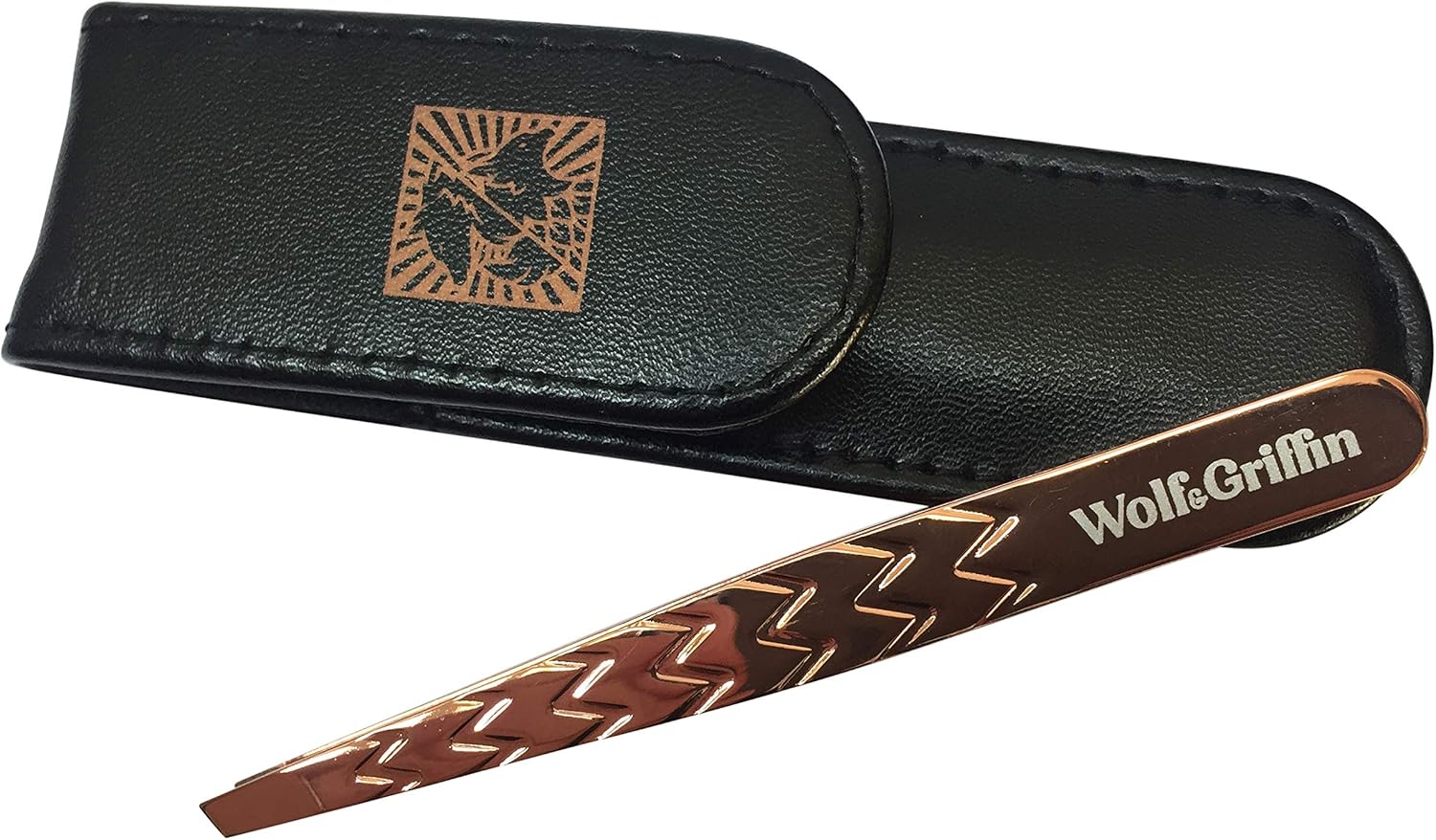 Wolf & Griffin Rose Gold Ultimate Precision Tweezers with Case, 2 Count (Pack of 1)