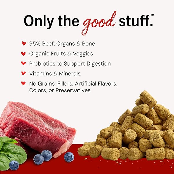 STELLA & CHEWY’S FREEZE-DRIED RAW BEEF MEAL MIXERS- DOG FOOD TOPPER AND MIXER – MADE WITH 95% GRASS-FED BEEF, ORGANS & BONE – PERFECT FOR PICKY EATERS – GRAIN-FREE – 35 OZ