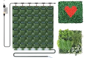 ZIAERKOR Self Watering Wall Mounted Vertical Planter, 36 Pots Wall Planter Indoor Vertical Living Green Plant Wall Easy Installation (Green with Timing System)