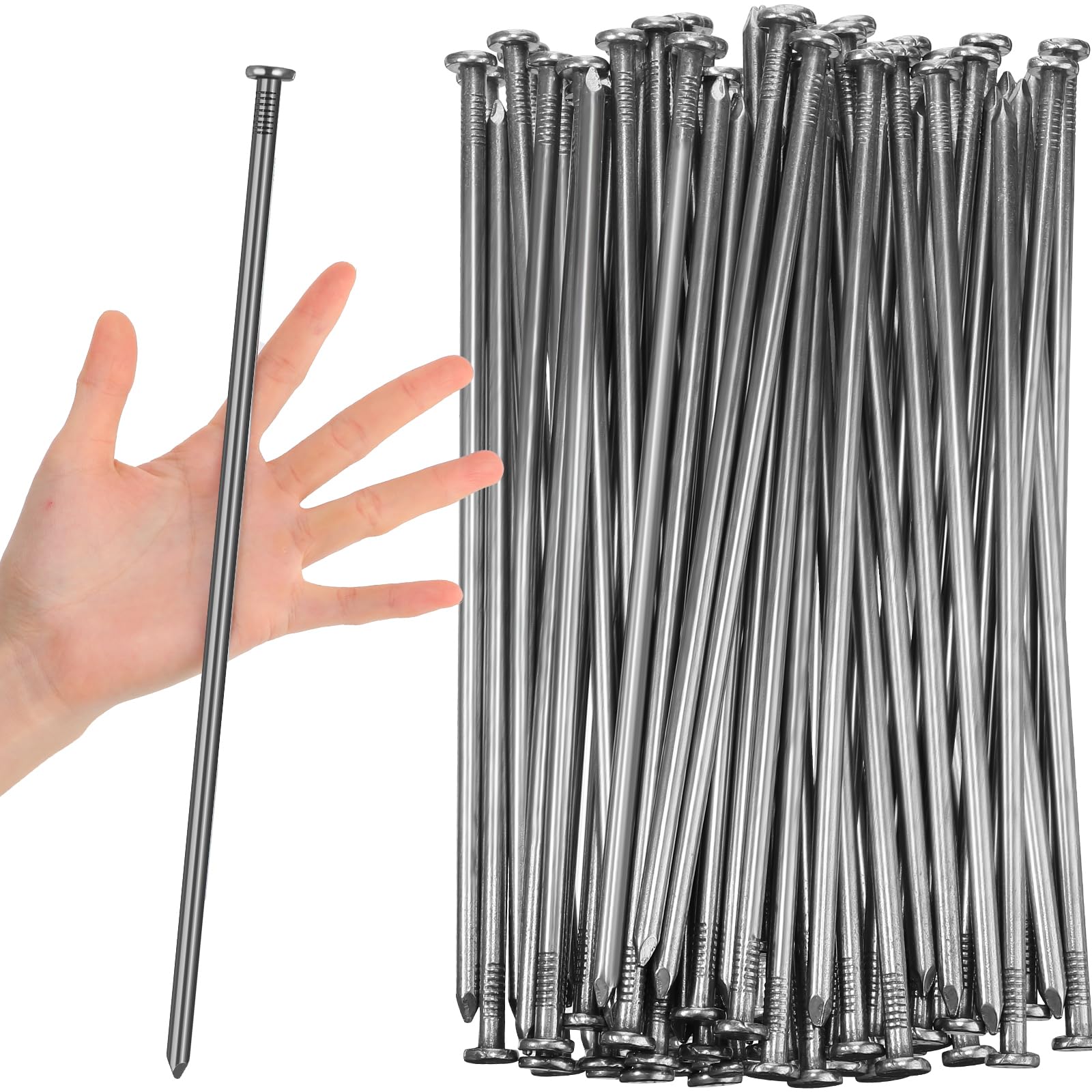 Nuenen 60 Pcs Metal Heavy Duty Stakes Landscape Anchoring Spikes Garden ...