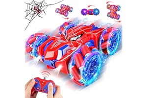 Kssvzz Spider Remote Control Cars for Kids, RC Stunt Car with Light Strip, 2.4 Ghz RC Cars, Boys Toys Age 4 5 6 7 8 9 10 Year