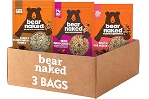 Bear Naked Granola Cereal, Breakfast Snacks, Variety Pack (3 Bags)