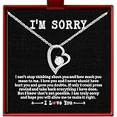I'm Sorry Gift for Her Apology Necklace with Message Card I Love You I'm Sorry Jewelry Forgive Me Gift for Girlfriend or Wife Let's Start Over Necklace