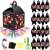 EggSun 16 Sets Christmas Lantern Suncatchers Craft Kit for Kids Ornaments Stained Glass Window Arts and Crafts Kit for Classroom Holiday Projects Home Party Favors Decorations Ages 4 8 12