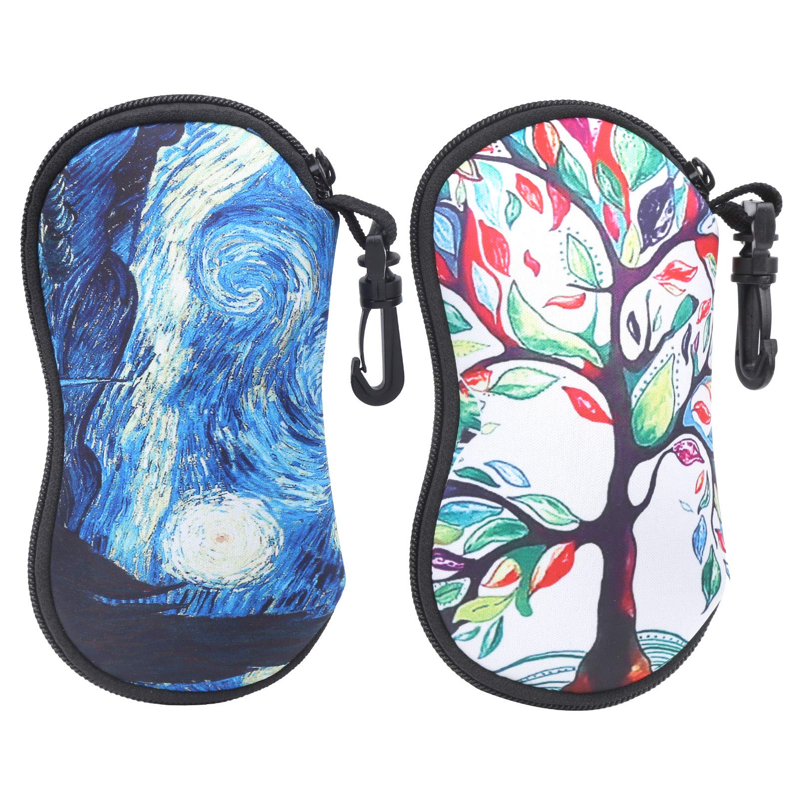 VGEBY Sunglass Case, 2pcs Portable Eyeglasses Pouches Case Bag Waterproof Glasses Zipper Pouch Diving Supplies Diving Water Sports