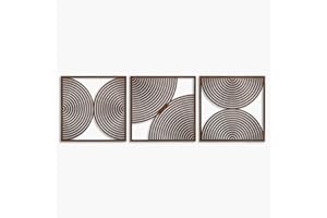 Mid Century Modern Wall Art Wood, Large Wood Wall Art with Midcentury Modern Style, Set of 3 Wooden Mid Century Wall Art, Boh
