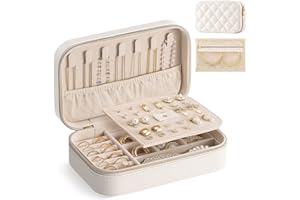 Lolalet Travel Jewelry Case for Women Girls, Travel Jewelry Organizer with Clear Storage Bag Small Portable Jewelry Box for N