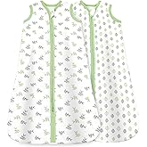 Baby Sleep Sack 6-12 Months - Baby Wearable Blanket - Breathable Cotton Sleep Sacks - 2 Pack Sleeping Bag Sack for Boy Girl, Medium Size, 2-Way Zipper, 0.5 Tog