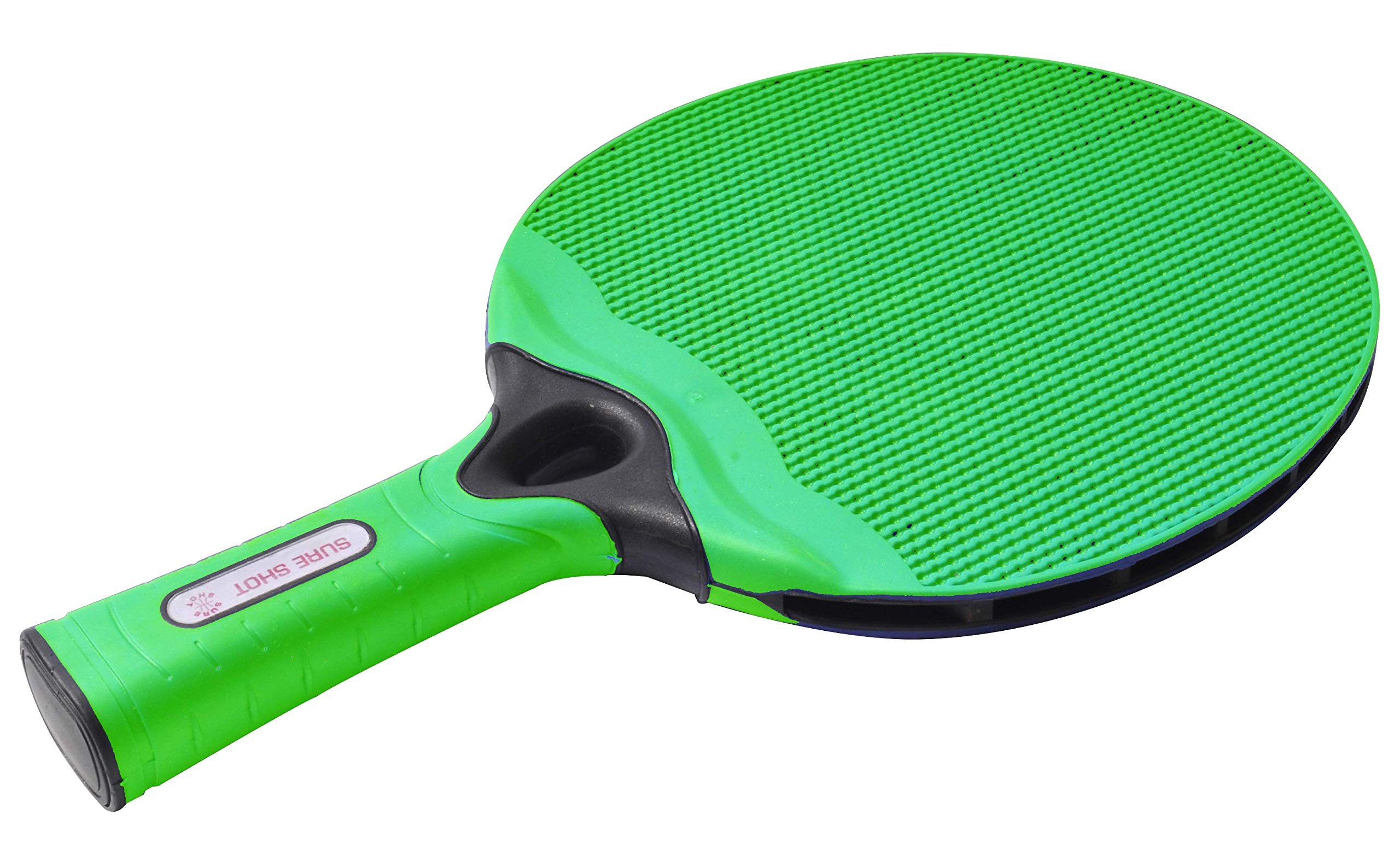 Sure Shot Matthew Syed Outdoor Table Tennis Bat – Weatherproof Thermo-Plastic Ping Pong bat with Flared Grip for Superior Control, Spin & Comfort | Endorsed by Champion | Green