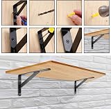 HAOCHEN Heavy Duty Shelf Brackets 2 Pcs 120x200 mm Black Triangle Shelving view 3