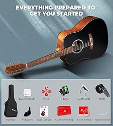 Vangoa Acoustic Guitar Beginners Set, 41 In Full