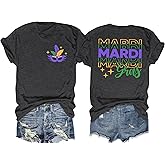 Mardi Gras Shirts Women Makeup Carnival T-Shirt Its Mardi Gras Yall Tee Shirt Mask Lily Graphic Casual Short Sleeve Tops
