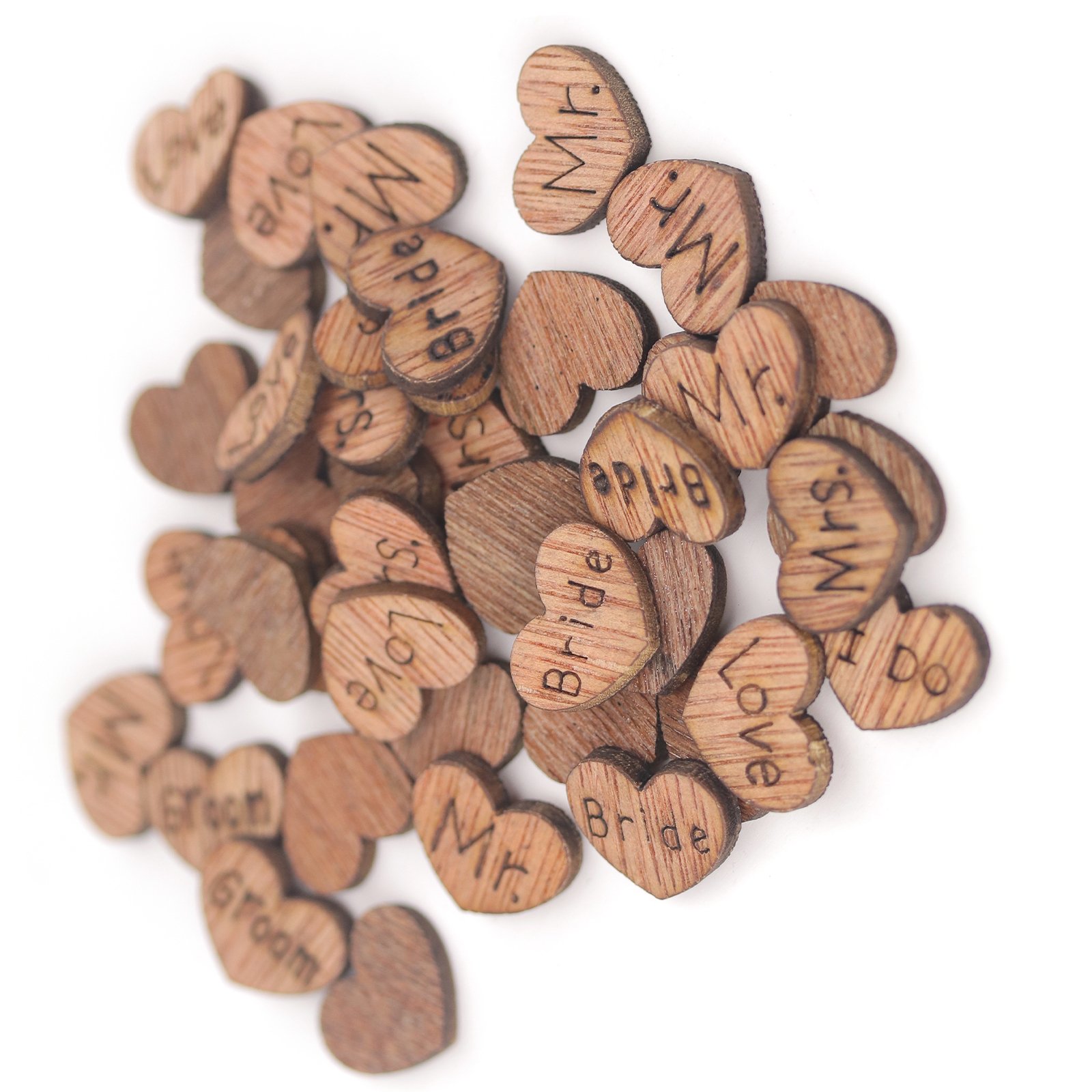 OTOTEC 500Pcs Rustic Wooden Love Heart Wedding Party Table Decoration 6 Designs