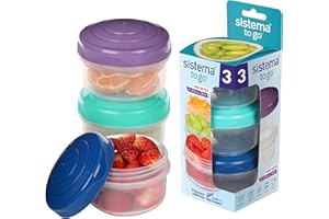 Sistema To Go Mini Bites, 130 mL, Assorted Colours, 3 Pack